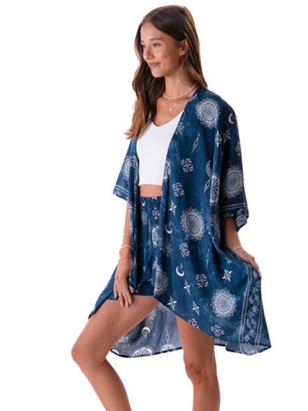 Lotus and Luna Nova Blue Lotus Moon Kimono - Picture 3 of 5